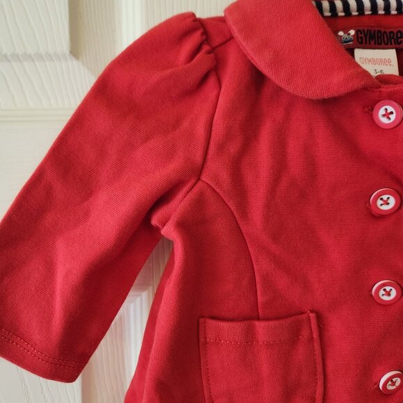 Gymboree Red Baby Girls Jacket With Pockets & Button Front 3-6M - Picture 4 of 9